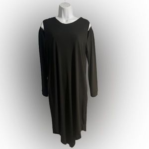 PLANET by Lauren G. Matte Jersey Slit Shoulder Dress